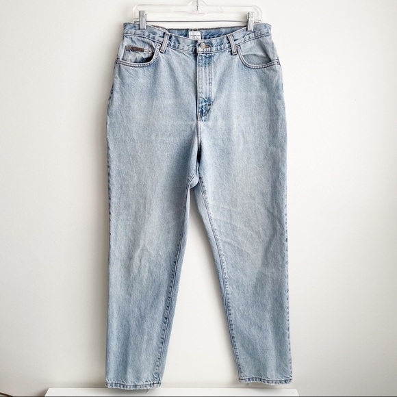 CALVIN KLEIN Vintage High Rise mom Jeans Size 16 light wash stone Union made 32 - Picture 11 of 11